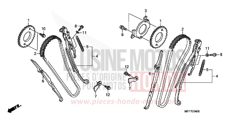 CAM CHAIN/TENSIONER for TRANSALP ABS BARLEY YELLOW METALLIC (Y199) from 2008